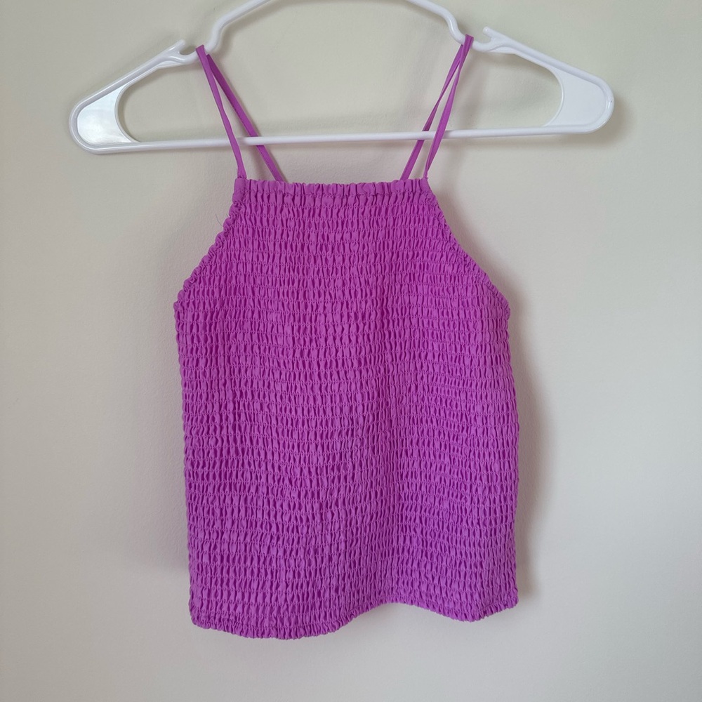 A New Day Purple Smocked Crossback Tank | Size Small
